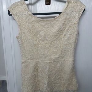 Elegant Cream Lace Women's Top
